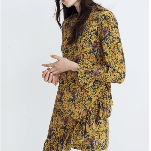 MADEWELL x KAREN WALKER SILK FLORAL LORETTA DRESS - Picture 4 of 14